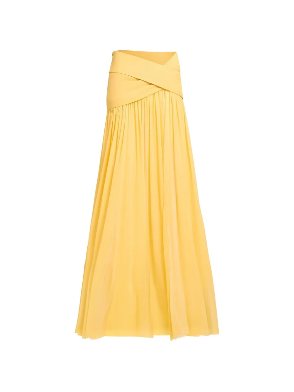 wrap-effect pleated silk maxi skirt - 1