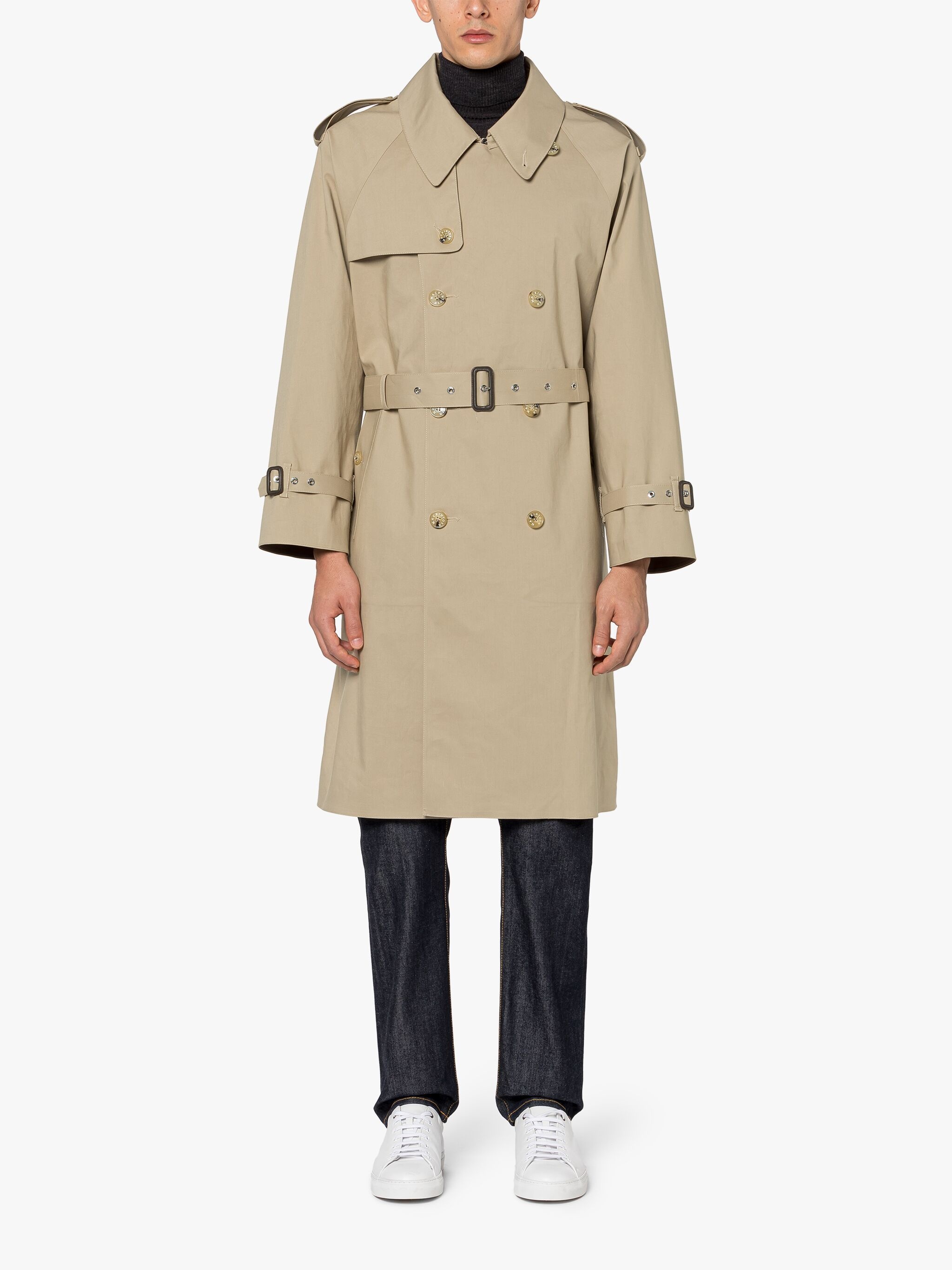 EARLSTON FAWN BONDED COTTON TRENCH COAT - 3