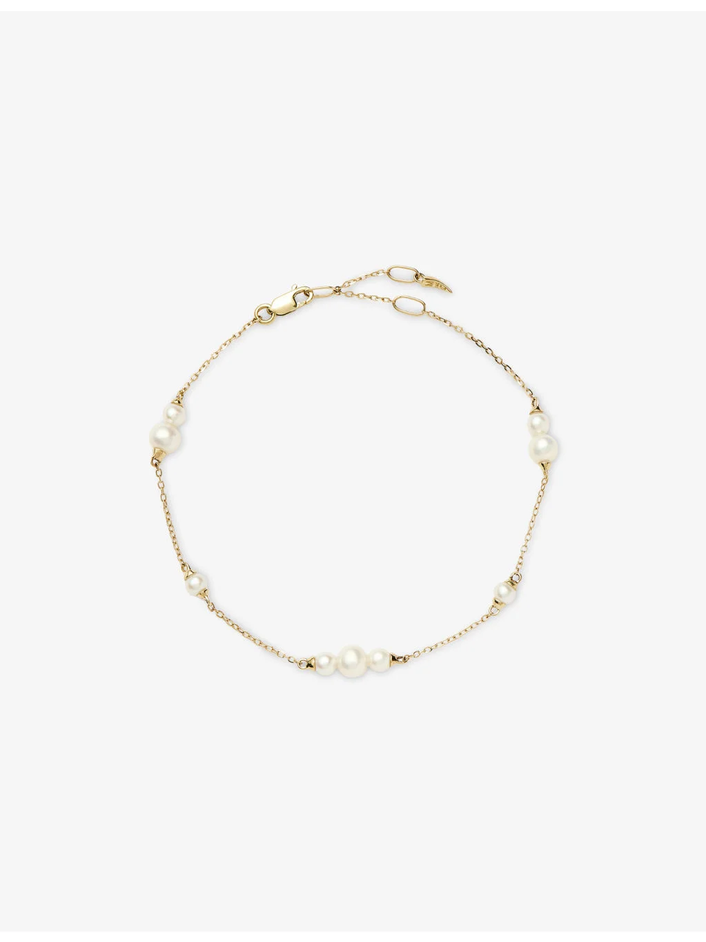 Fine Pearl 14ct Yellow Gold Chain Bracelet - 1