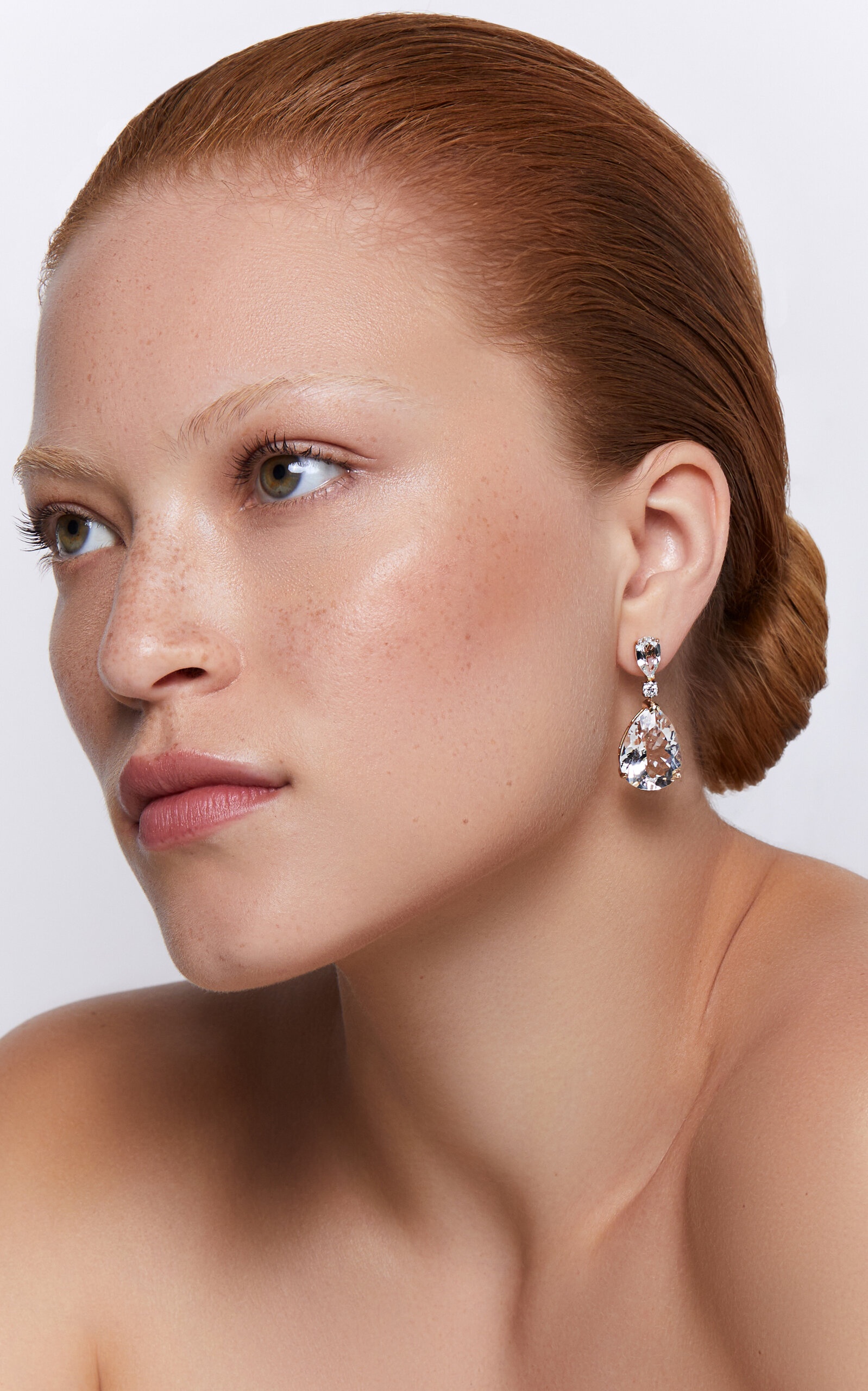 14kt Yellow Gold White Topaz Sophia Earrings white - 2