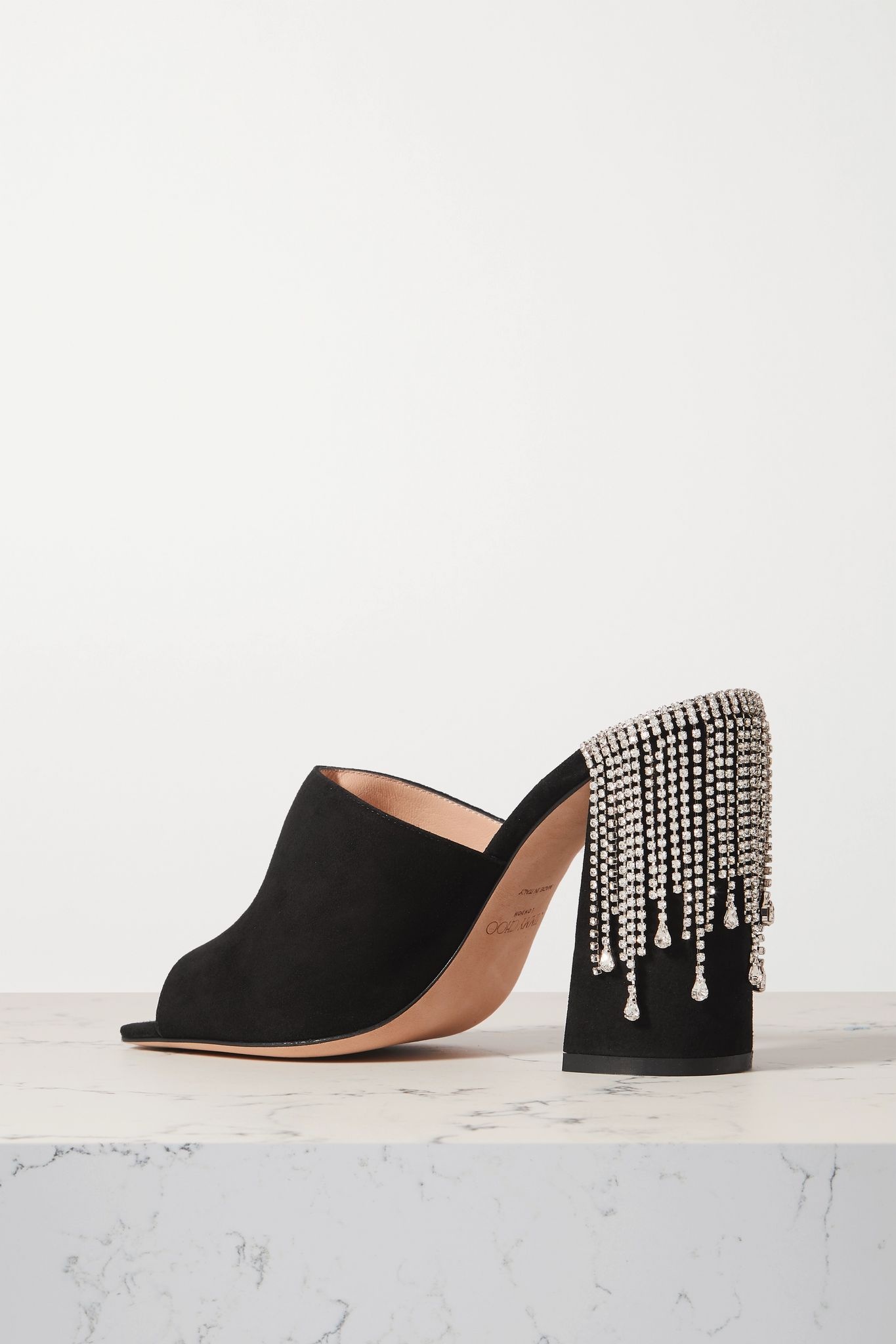 Baia 100 crystal-embellished suede mules - 3