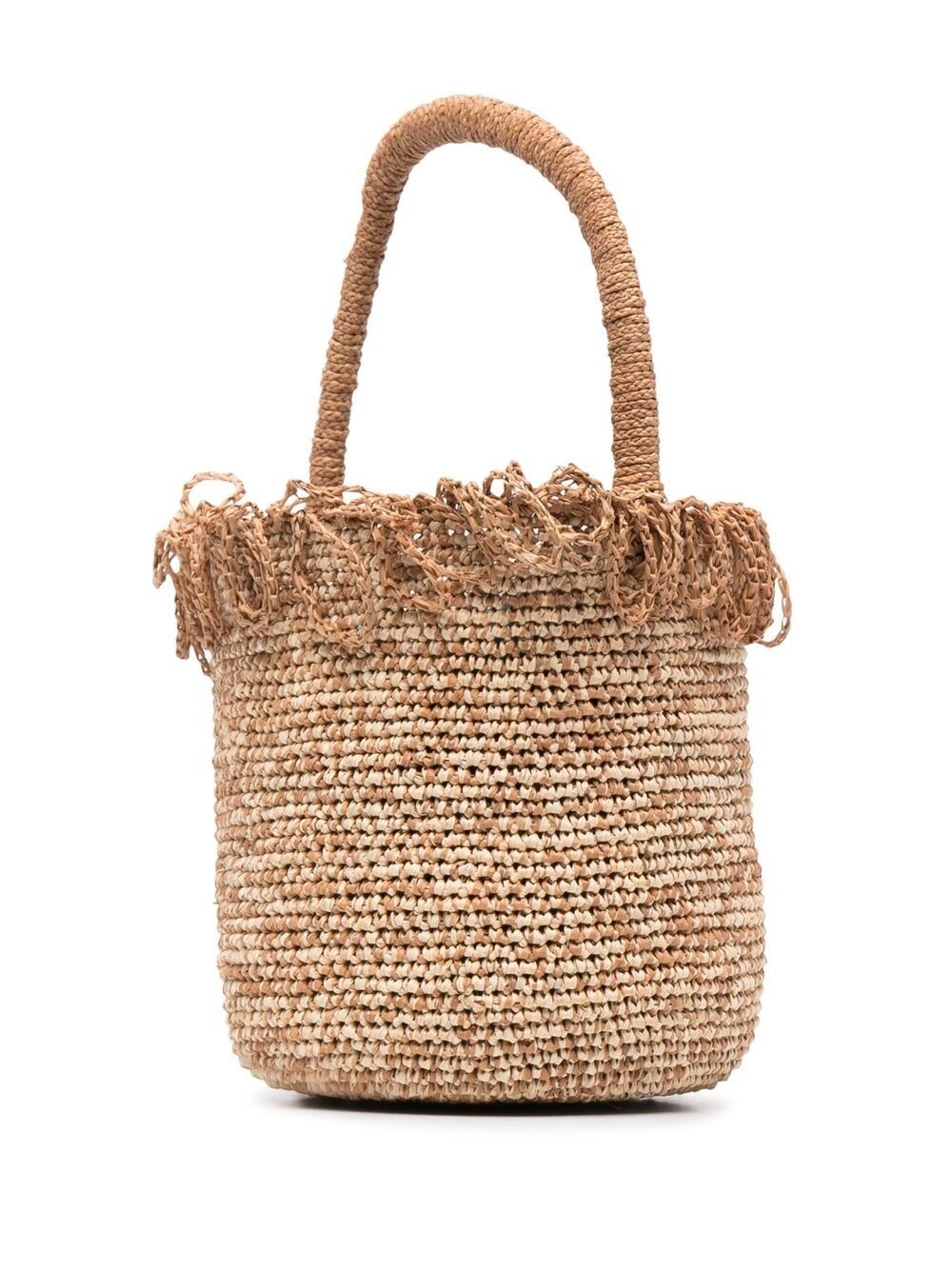 raffia fringed bucket bag - 3