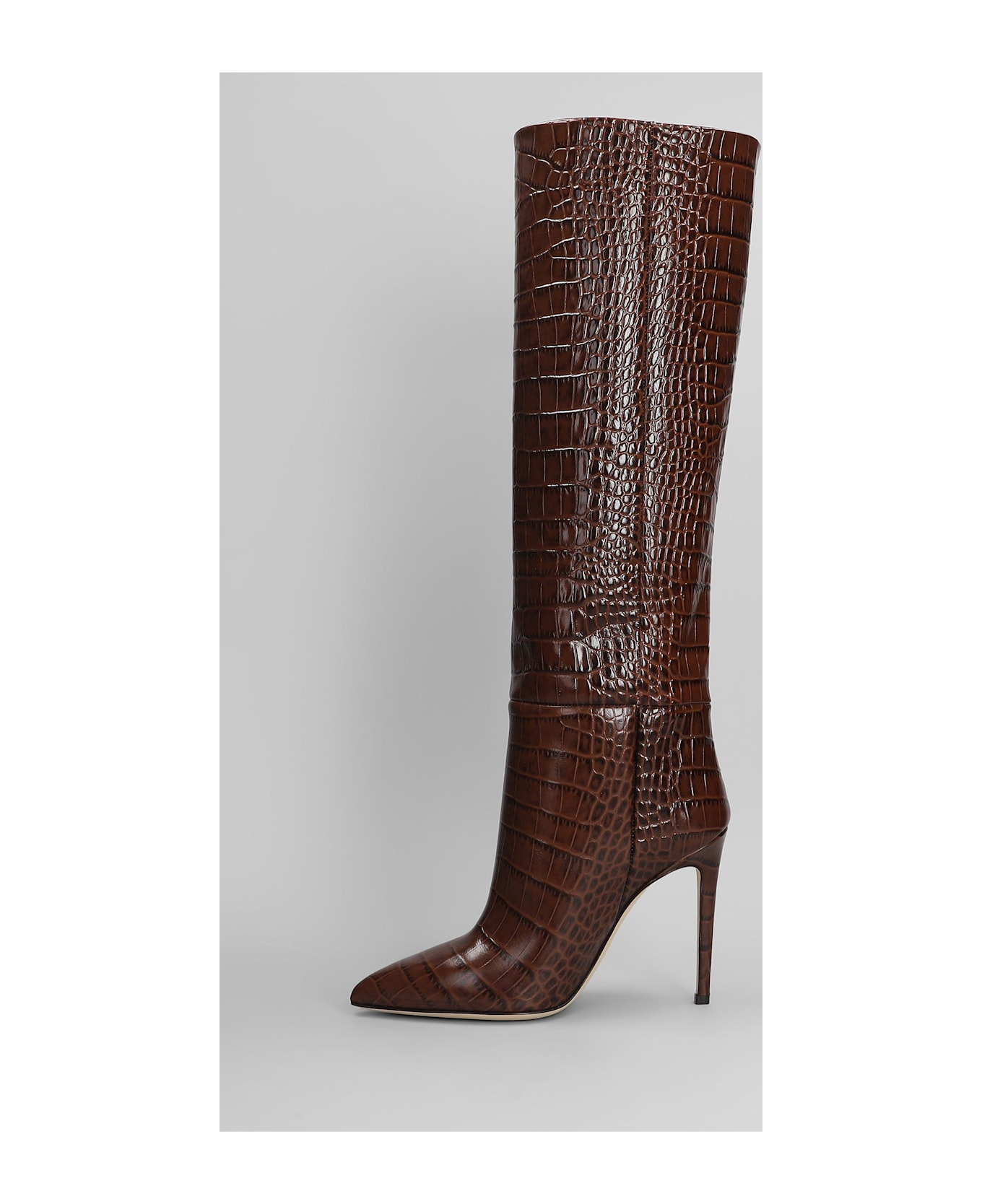 Stiletto Boot High Heels Boots In Brown Leather - 3