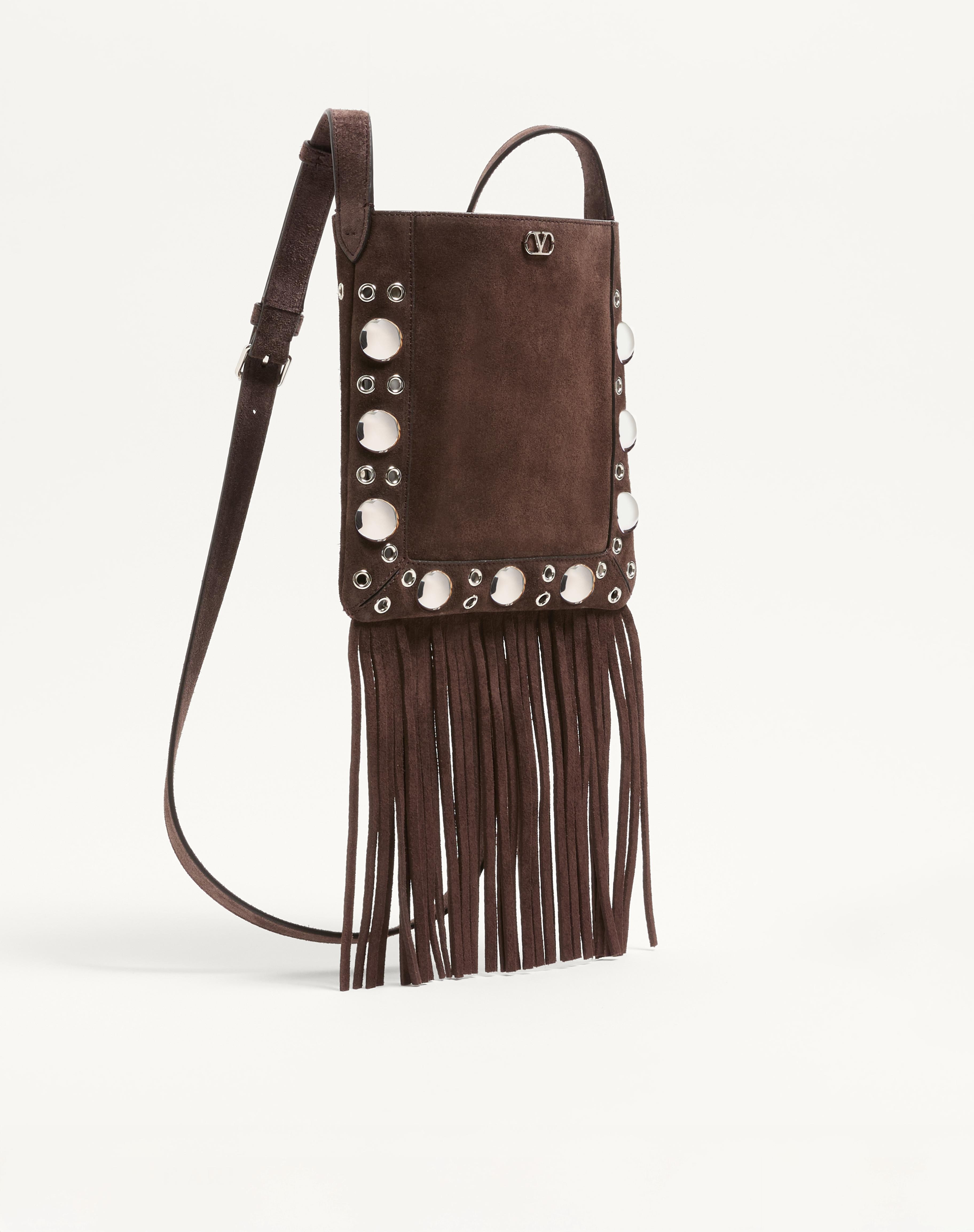 VALENTINO GARAVANI NELLCÔTE SMALL SHOULDER BAG IN SUEDE WITH FRINGES - 3