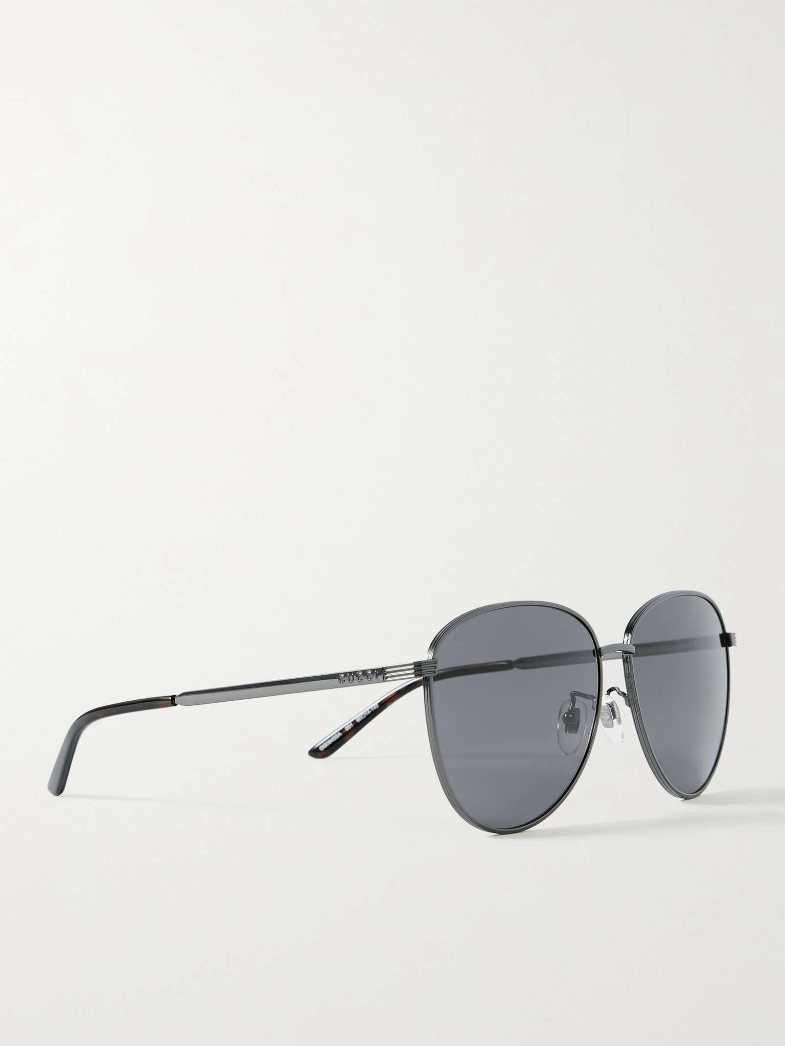 Aviator-Style Gunmetal-Tone Sunglasses - 3