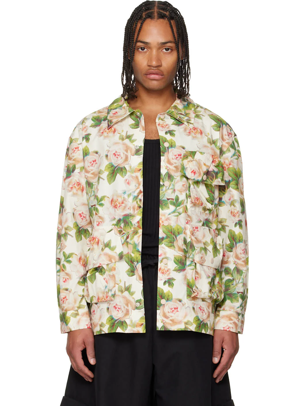 Multicolor Multi Pocket Snap Shirt - 1