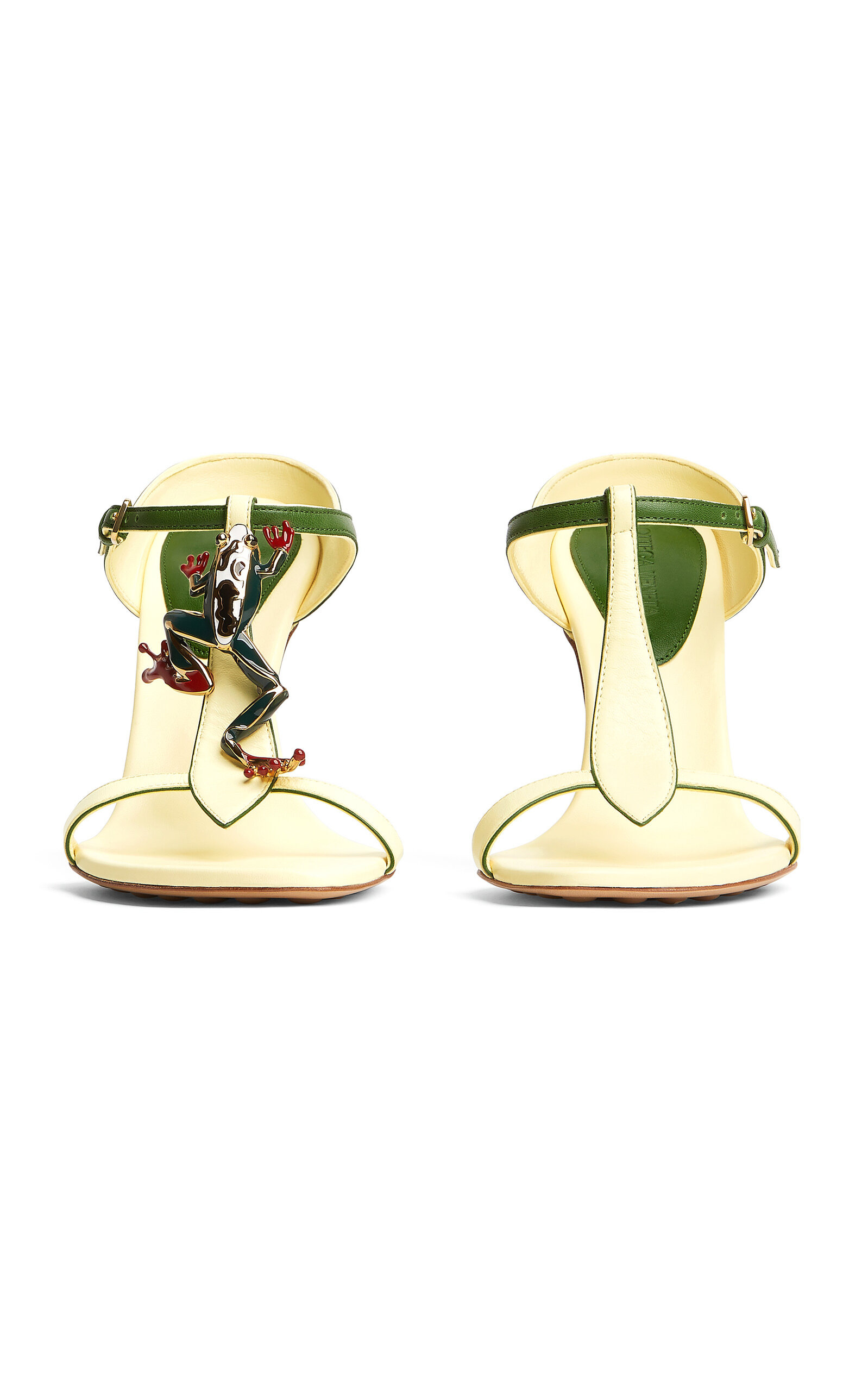 Frog-Embellished Leather Sandals green - 4