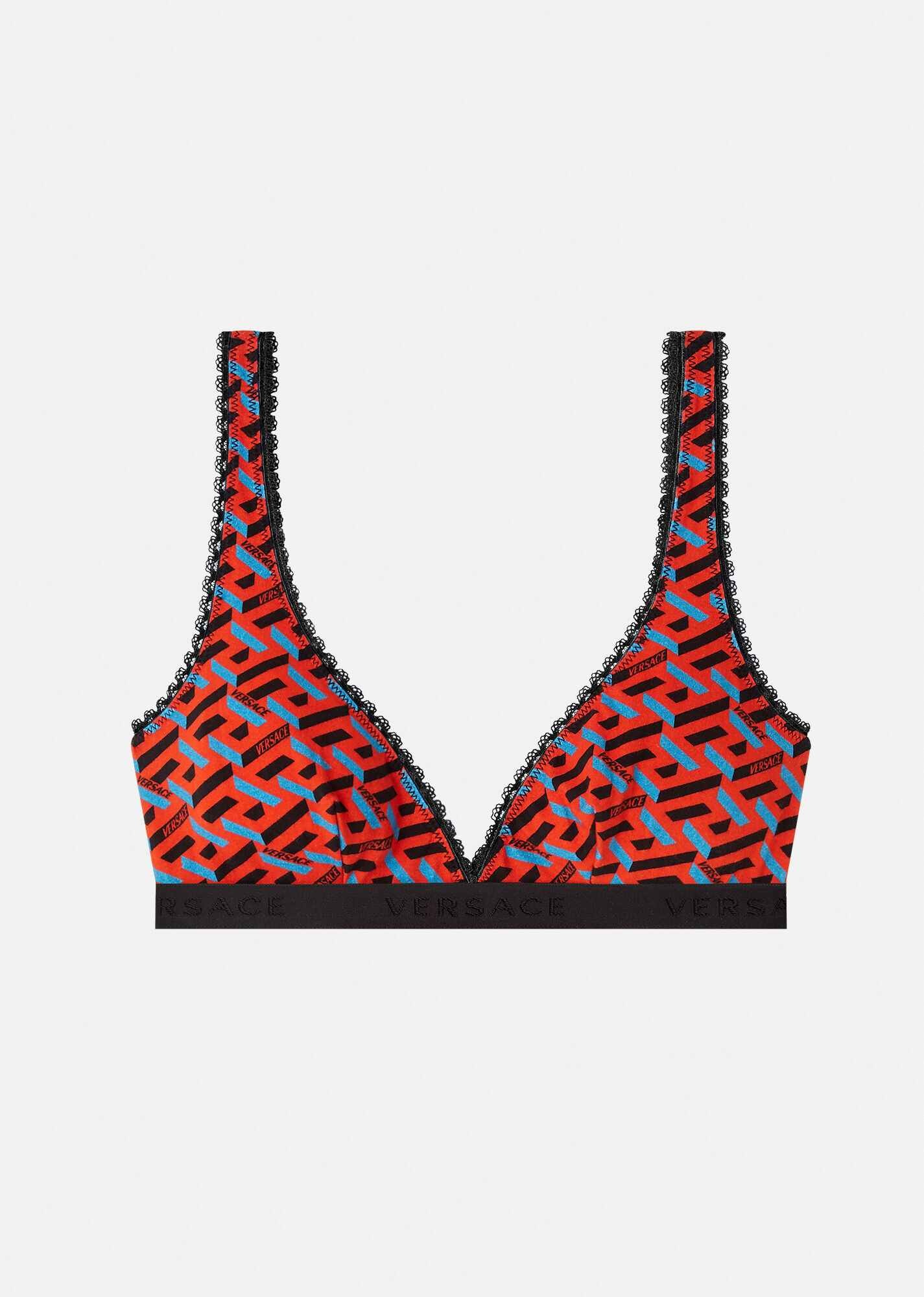 Greca Signature Print Bralette - 1