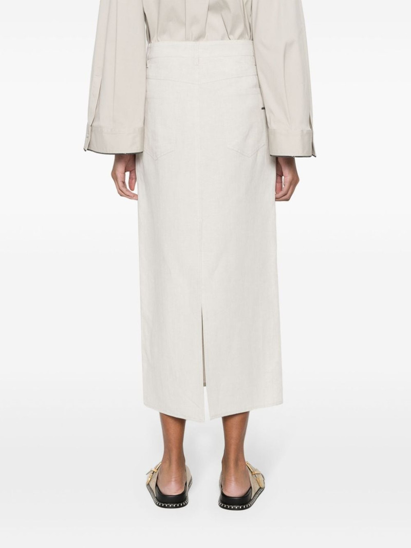 linen-blend straight skirt 4
