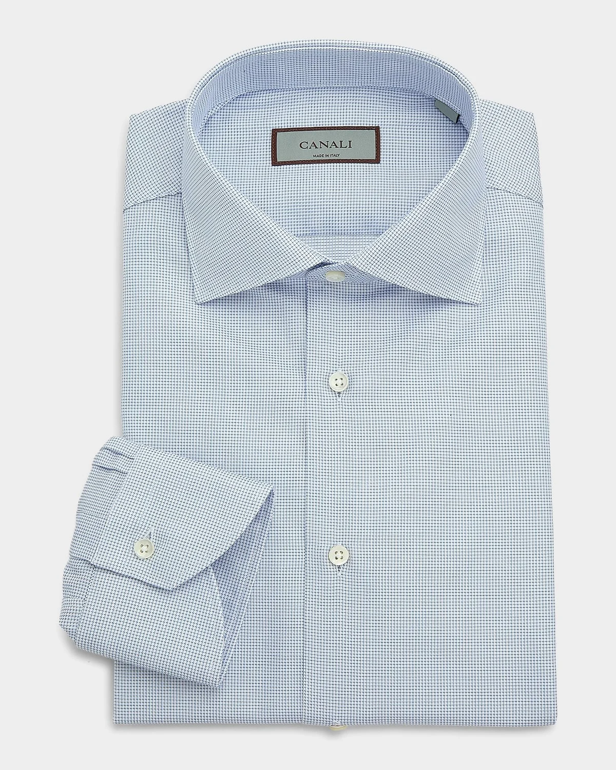 Men's Cotton Micro-Check Dress Shirt - 1