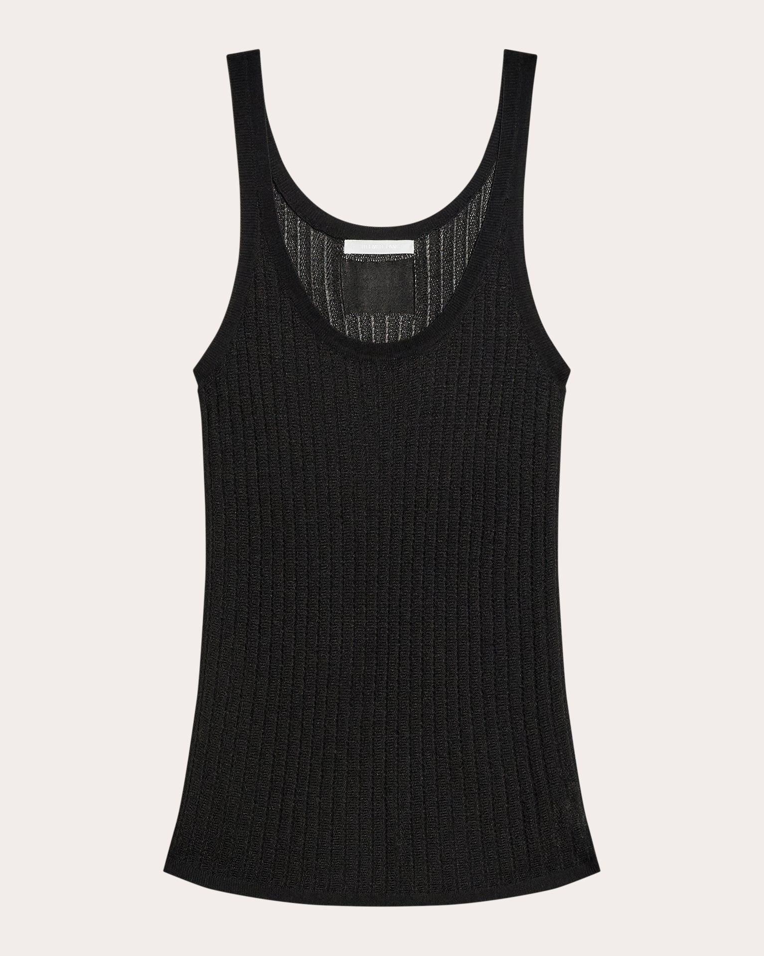 Sheer Pointelle Rib Knit Tank Top - 6