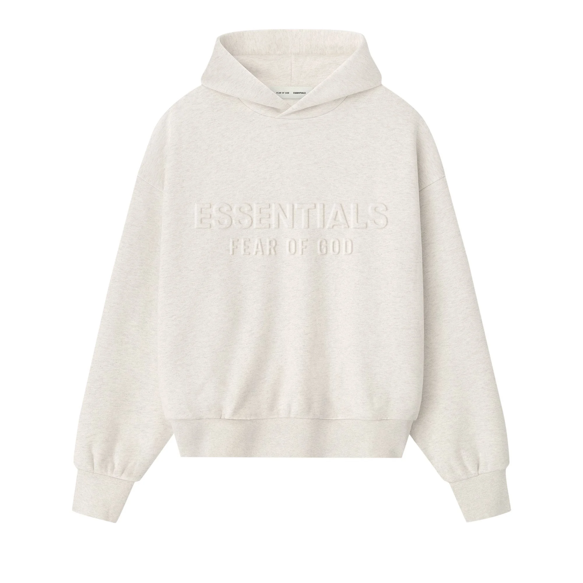 Fear of God Essentials Embossed Essentials Classic Hoodie 'Oatmeal Heather' - 1