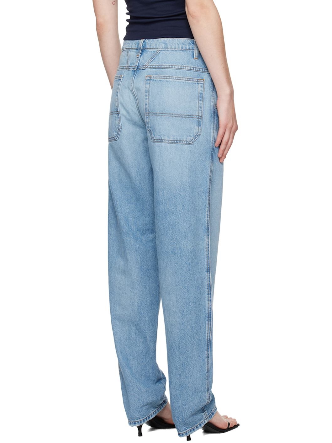 Blue 90's Utility Loose Jeans - 3