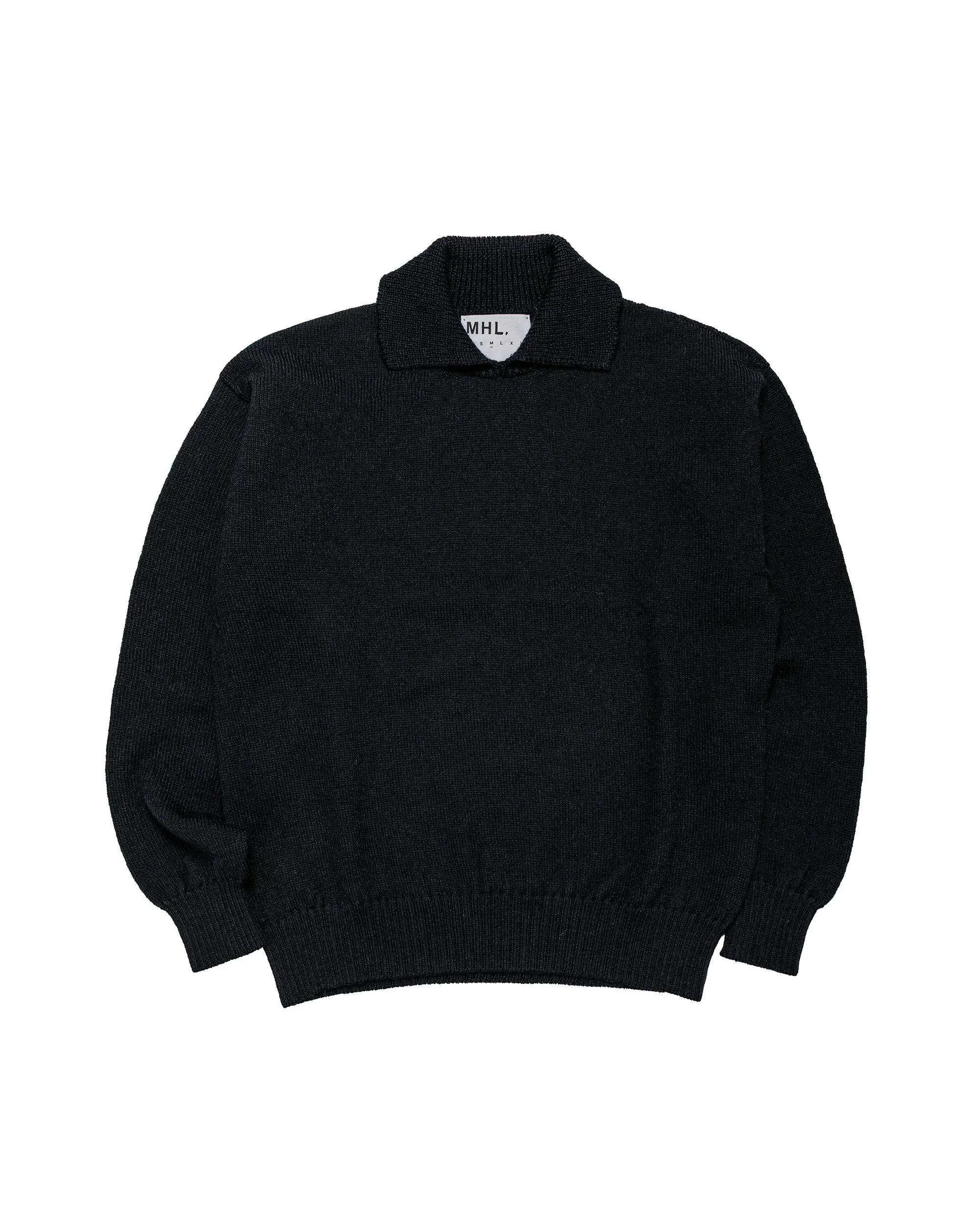 MHL Chunky Collared Sweater Virgin Wool Black - 1