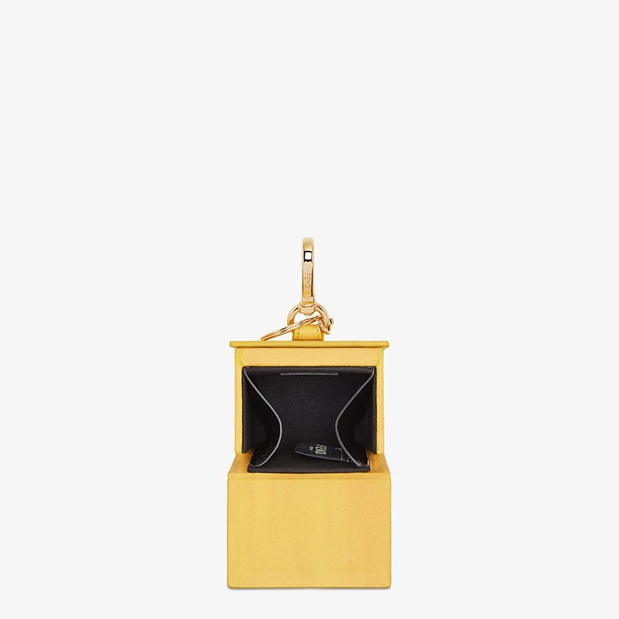 Yellow leather key ring - 3