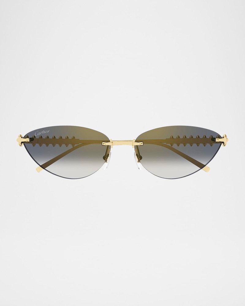 Rimless Metal Cat-Eye Sunglasses 1