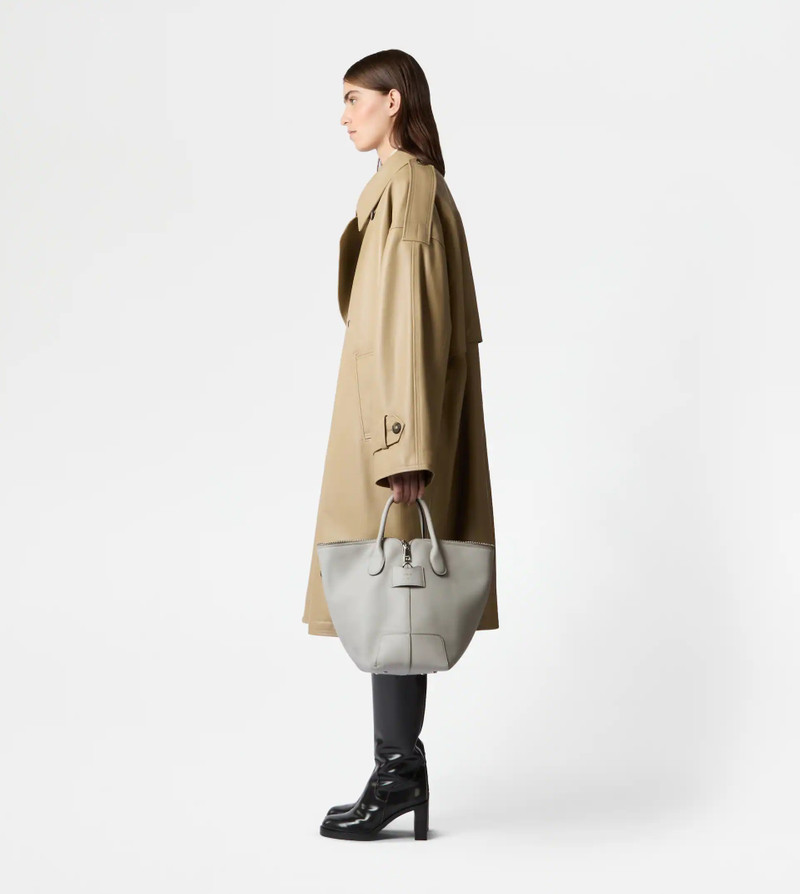 TOD'S DI BAG SWING IN LEATHER MEDIUM - GREY 9