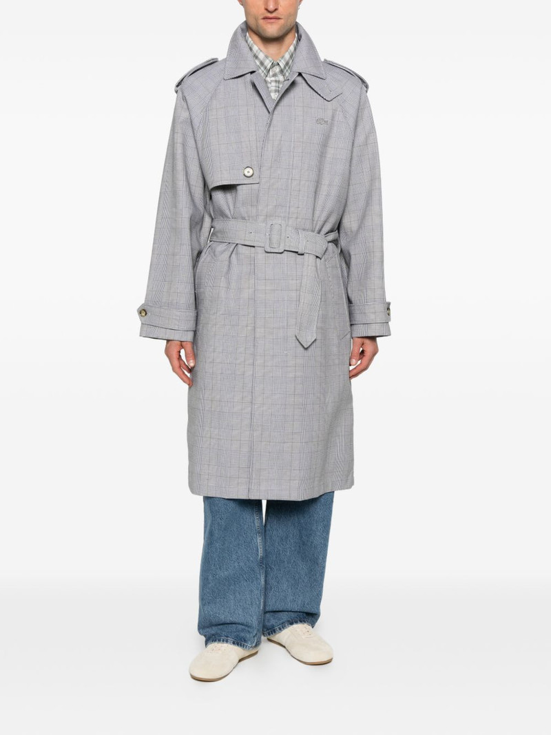 LACOSTE plaid belted coat outlook