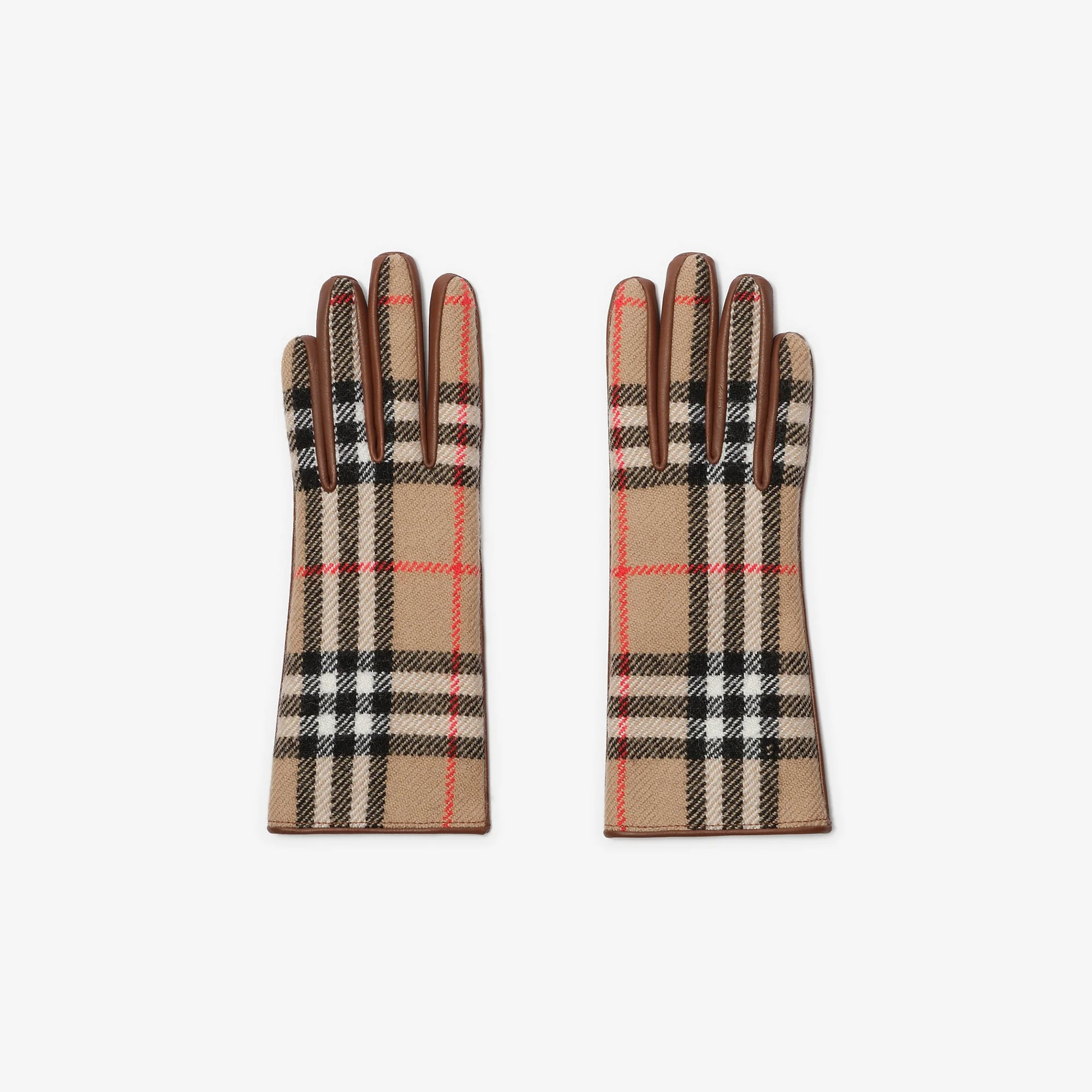 Check Wool Gloves - 1