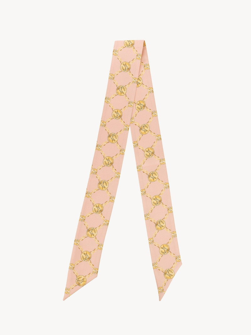 THE CHLOÉ HORSE MEDAL BANDEAU SCARF IN SILK TWILL 1