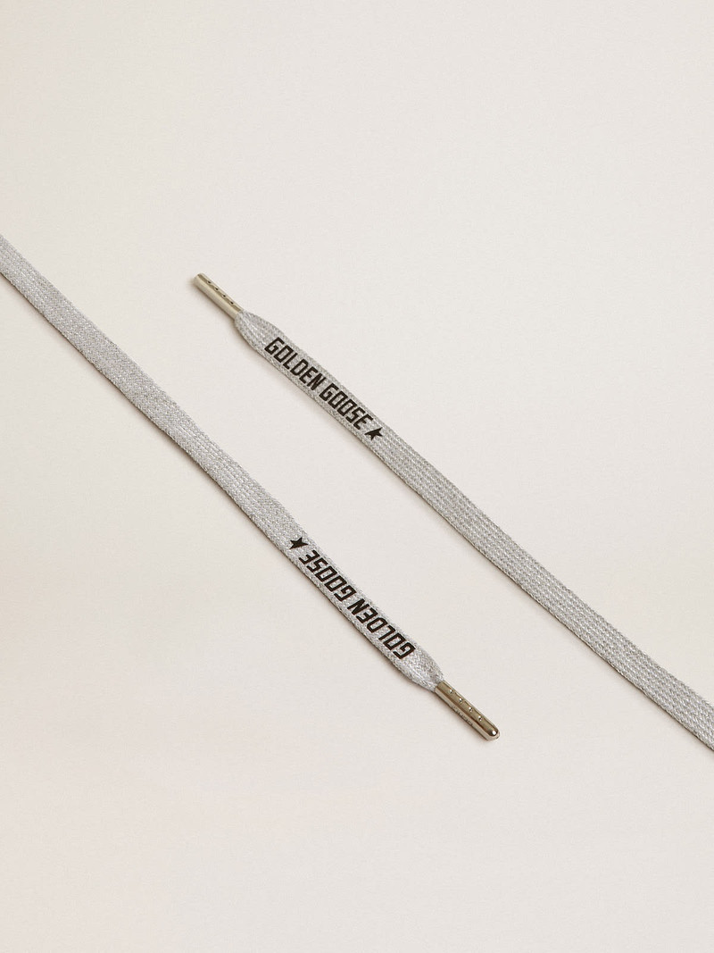 Ice-colored cotton laces with contrasting black logo - 1