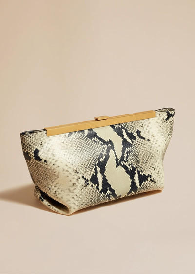KHAITE The Aimee Clutch in Natural Python-Embossed Leather outlook