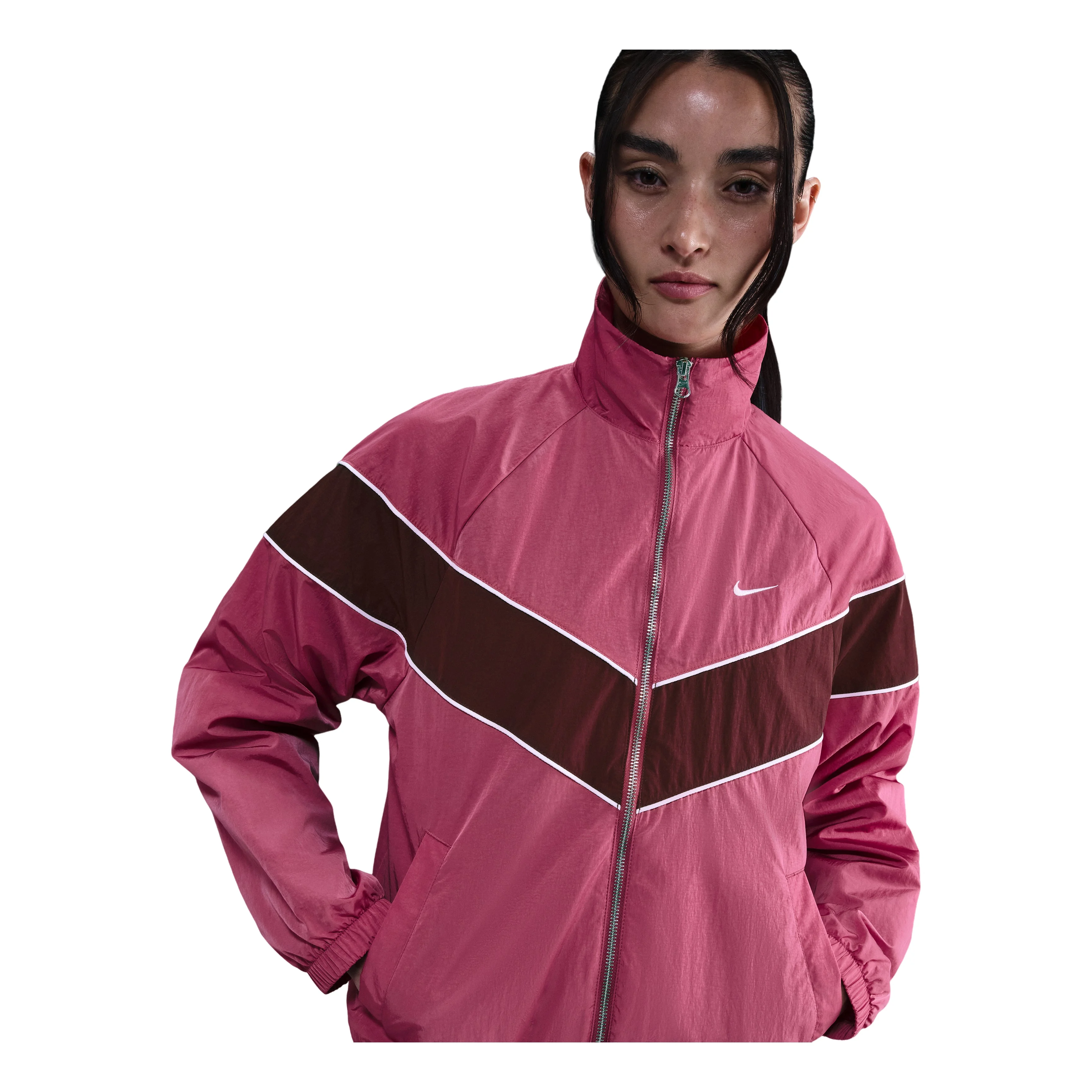 (WMNS) Nike Windrunner Loose UV Woven Full-Zip Jacket 'Sweet Beat Sail Burgundy Crush' FV6305-634 - 1