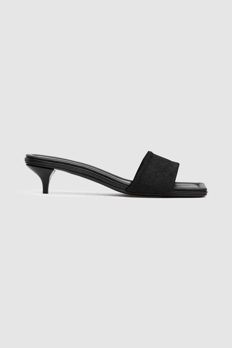 Pony Hair Minimal Heel - Black 1