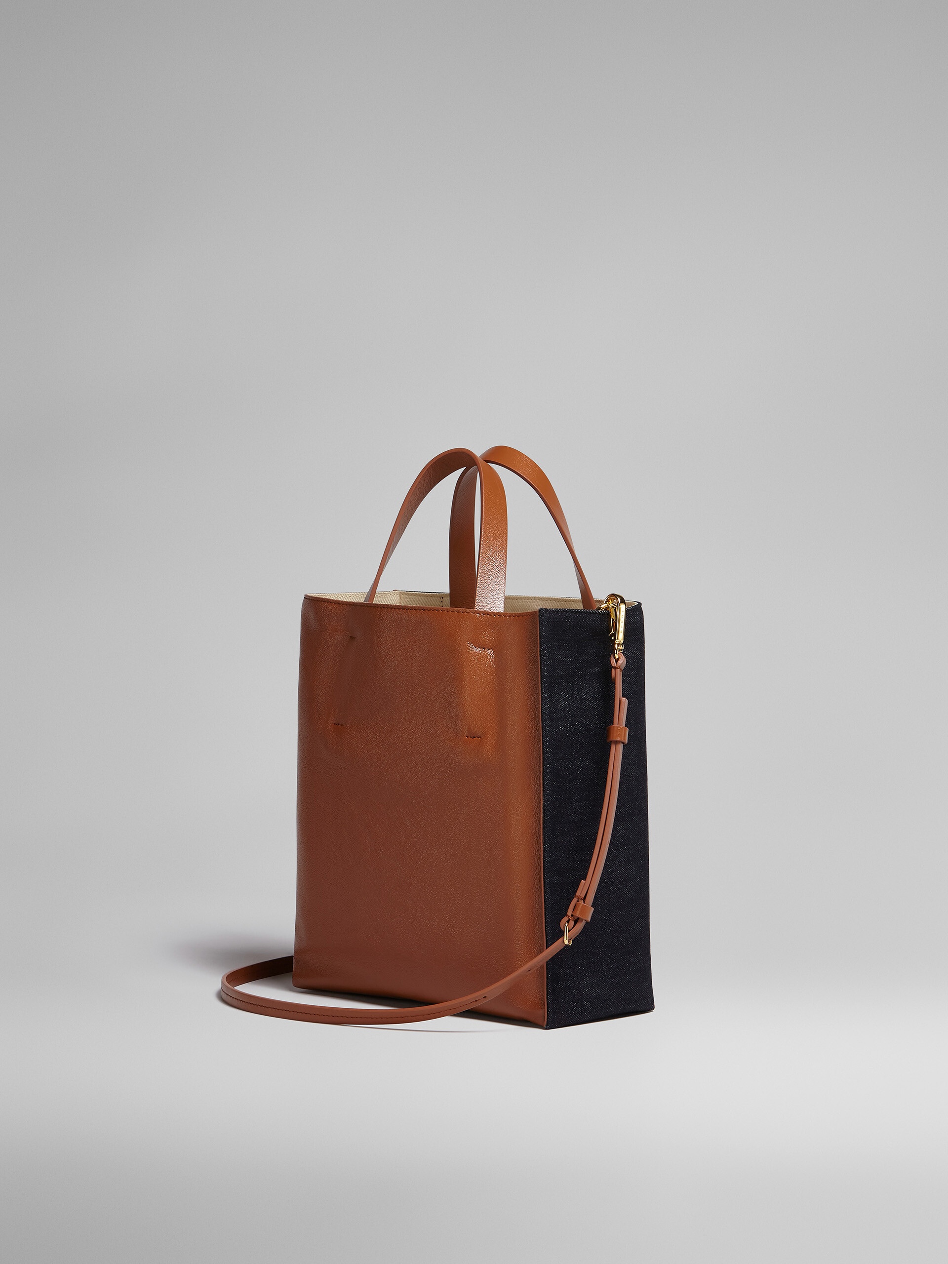 MUSEO SOFT LARGE BAG IN DENIM AND LEATHER - 3