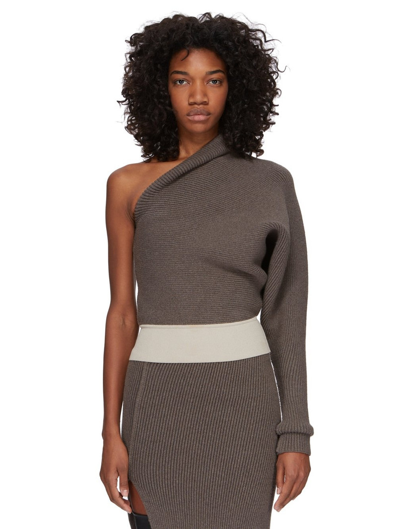 One-shoulder cashmere-blend top 1