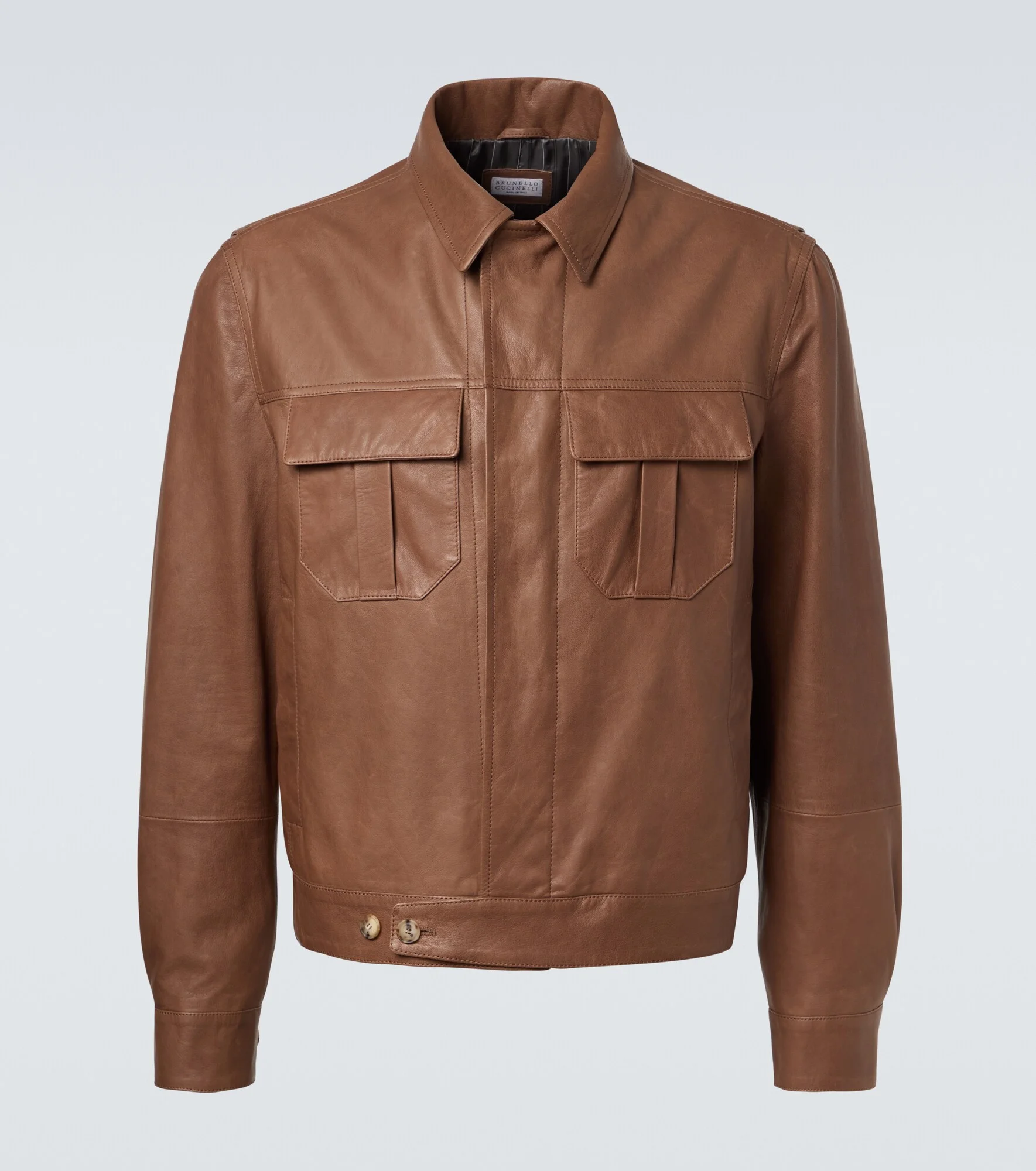 Leather blouson jacket - 1