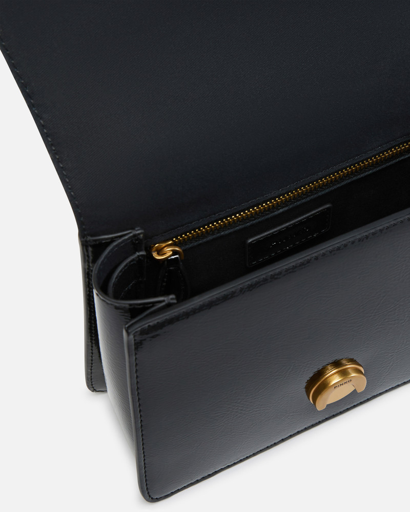 LOVE BAG HANDBAG WITH HANDLE AND SHOULDER STRAP WITH SHINY LEATHER EFFECT 4