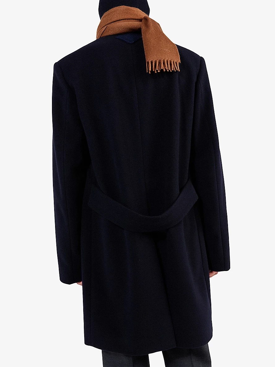 Single-breasted long-line wool coat - 6