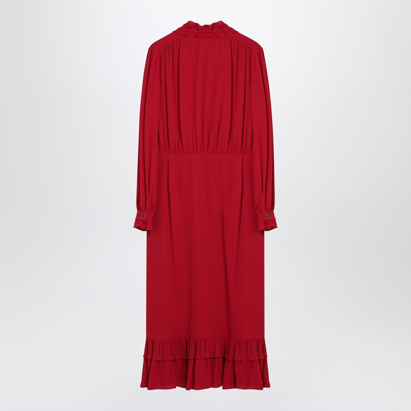 Valentino Red Dress With Ruffled Bow Women - 2