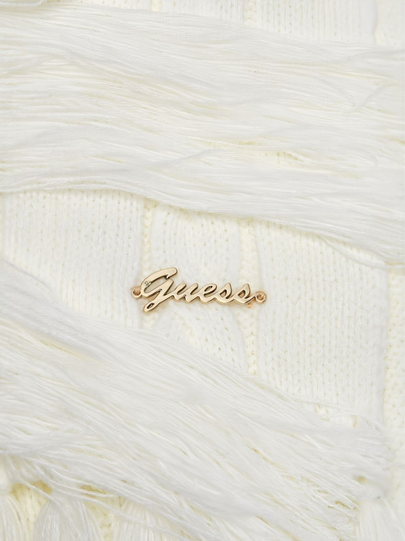GUESS USA cable-knit fringed scarf outlook