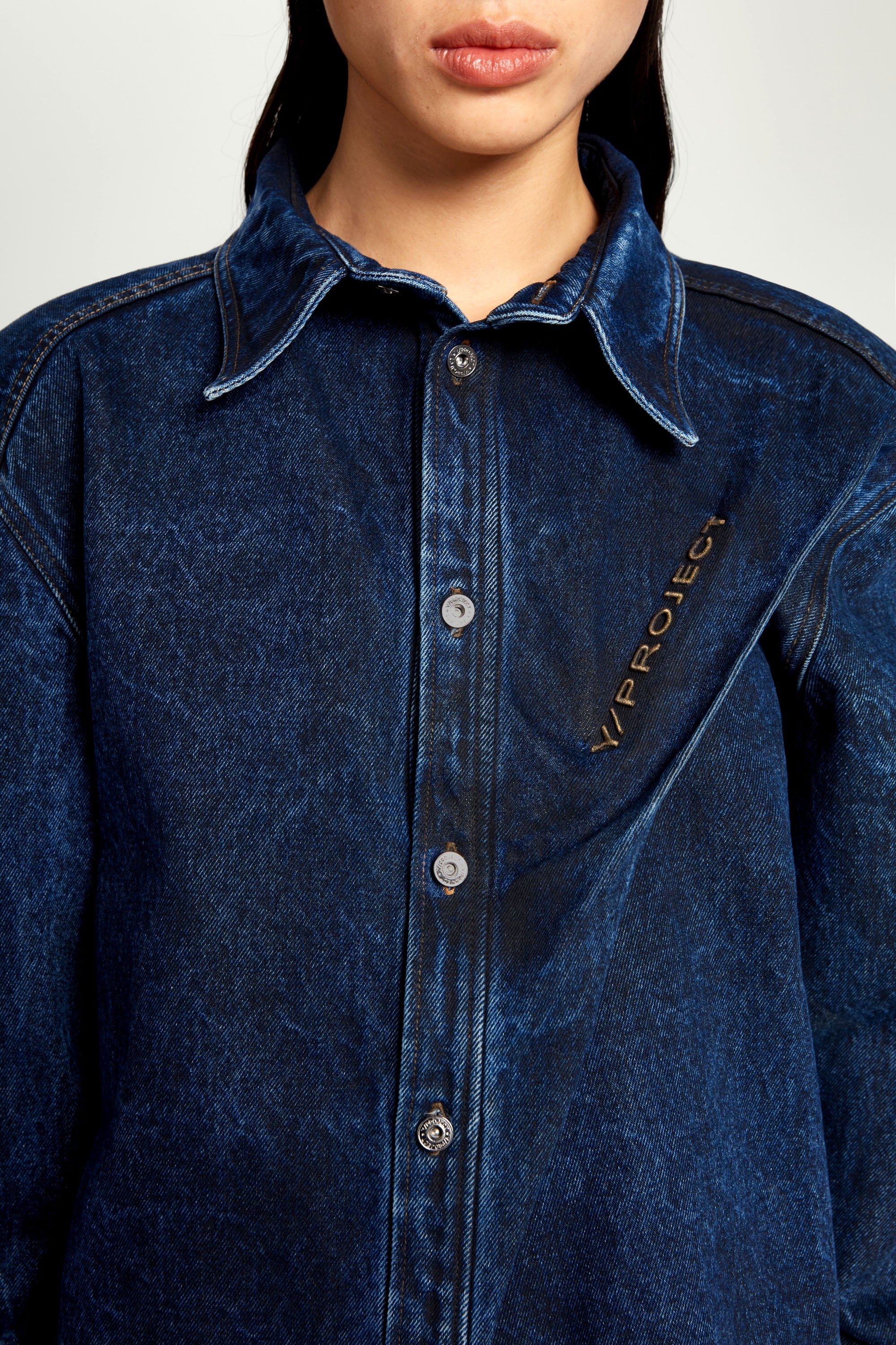 Pinched Logo Denim Shirt - 10