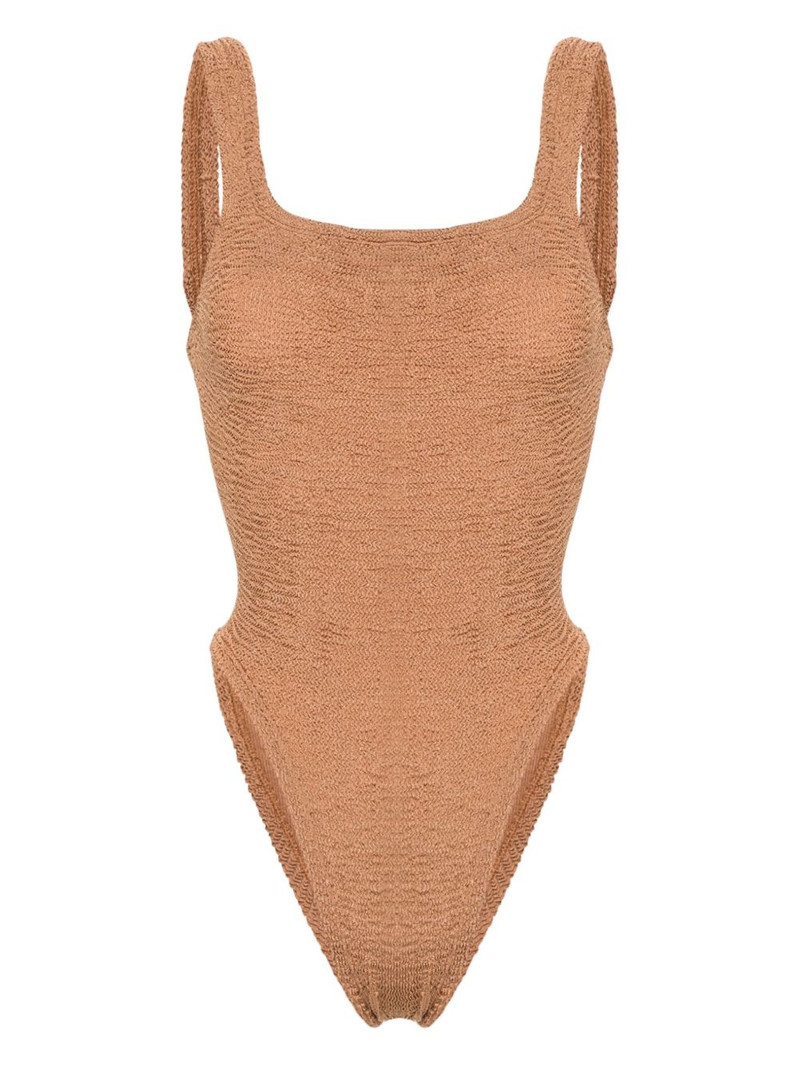 crinkled-effect open-back swimsuit 1