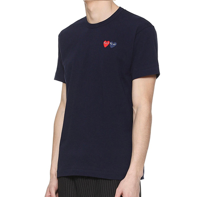 COMME des GARCONS PLAY Basic T-Shirt Two Emblems 'Navy' AZ-T226-051-2 - 4