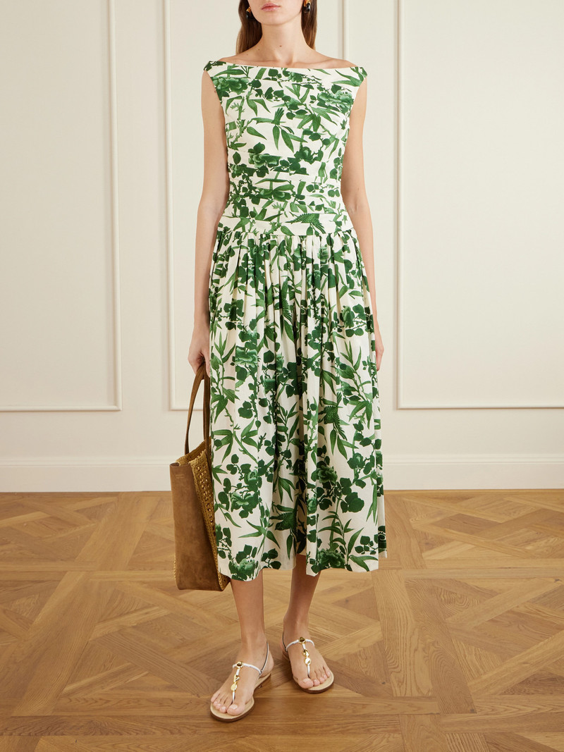 Cara Cara Zora Pleated Floral-print Cotton-poplin Maxi Dress outlook