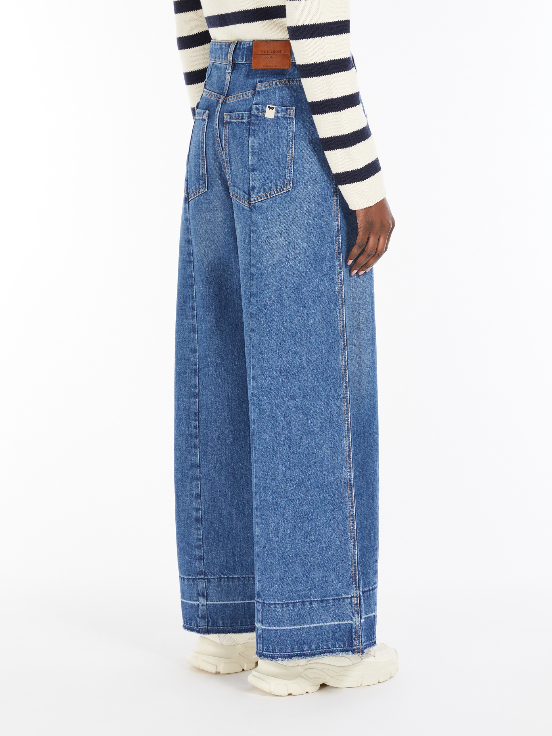 AGENDA Cotton denim wide jeans - 4
