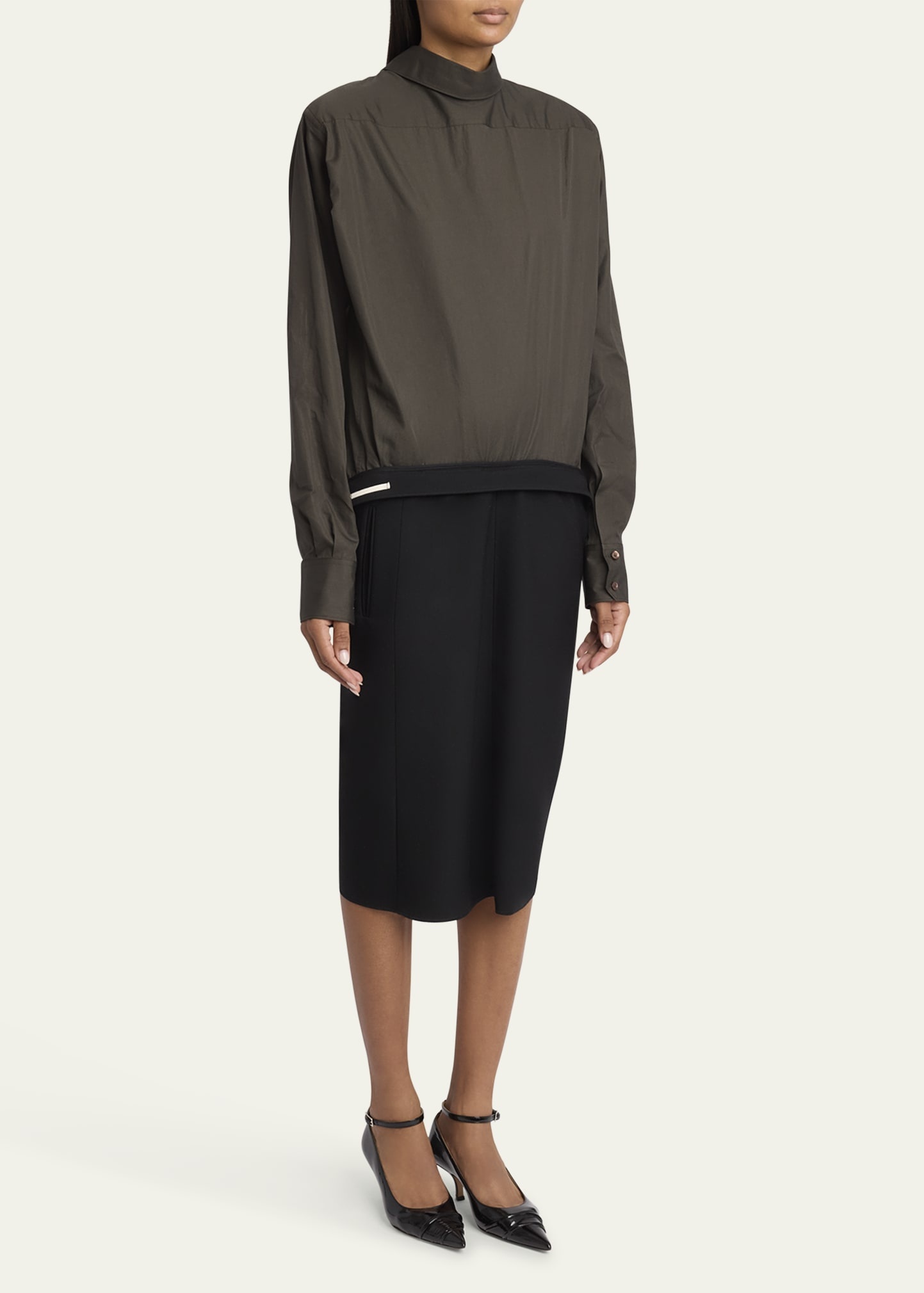 Hybrid Backward Wool Midi Dress - 4