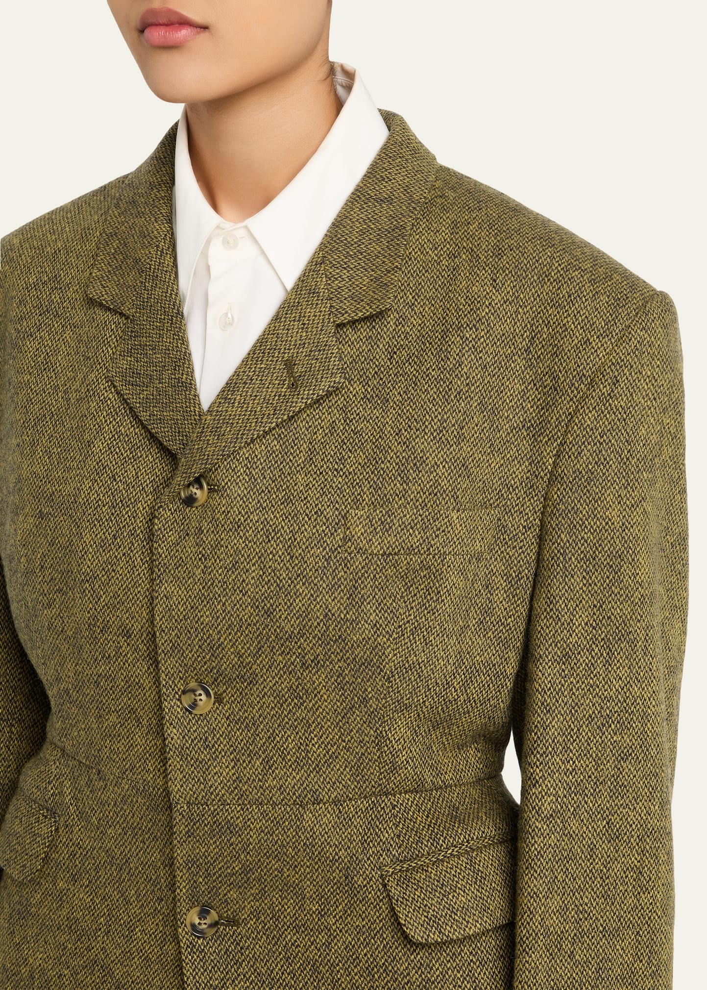 Exaggerated Shoulder Blazer - 4