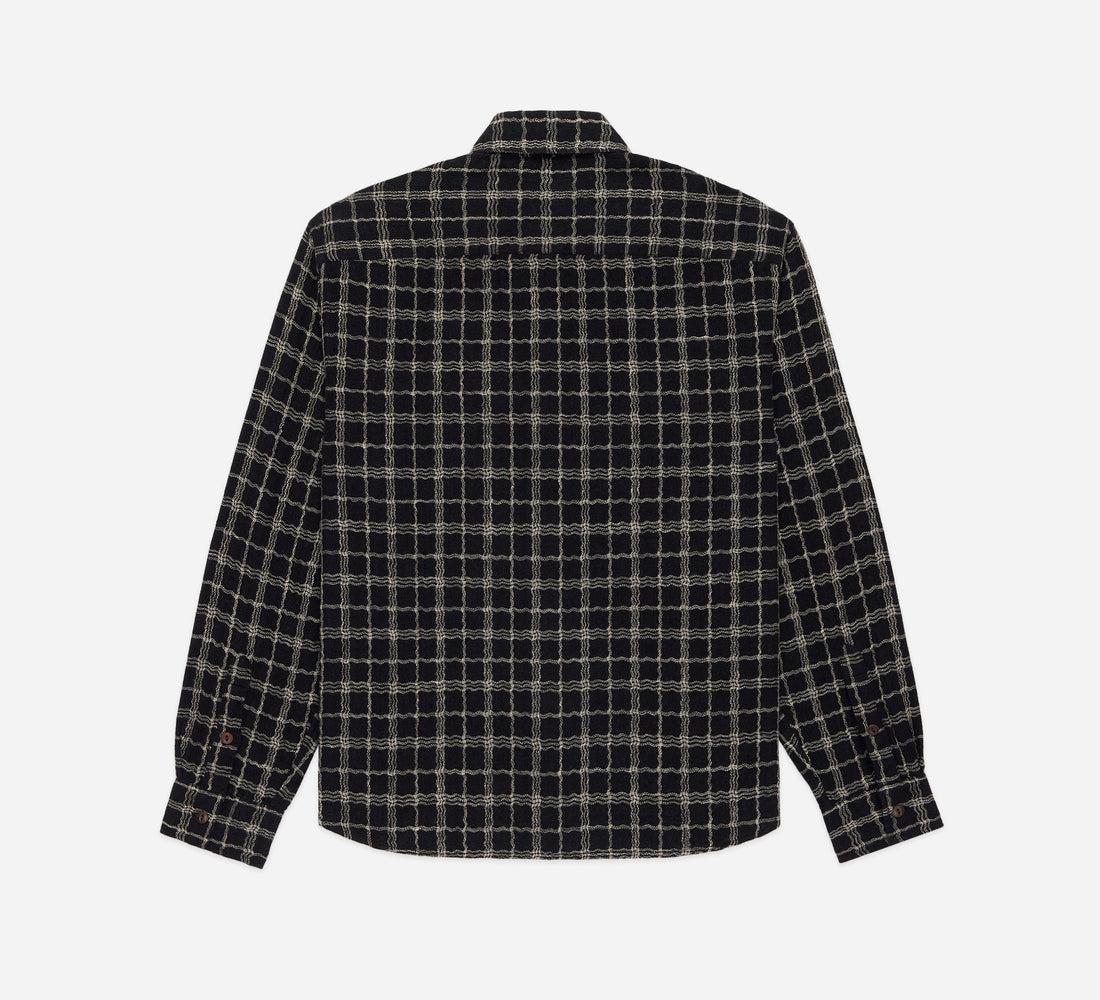 Utility Shirt - Black/Ecru Wavy Check - 2