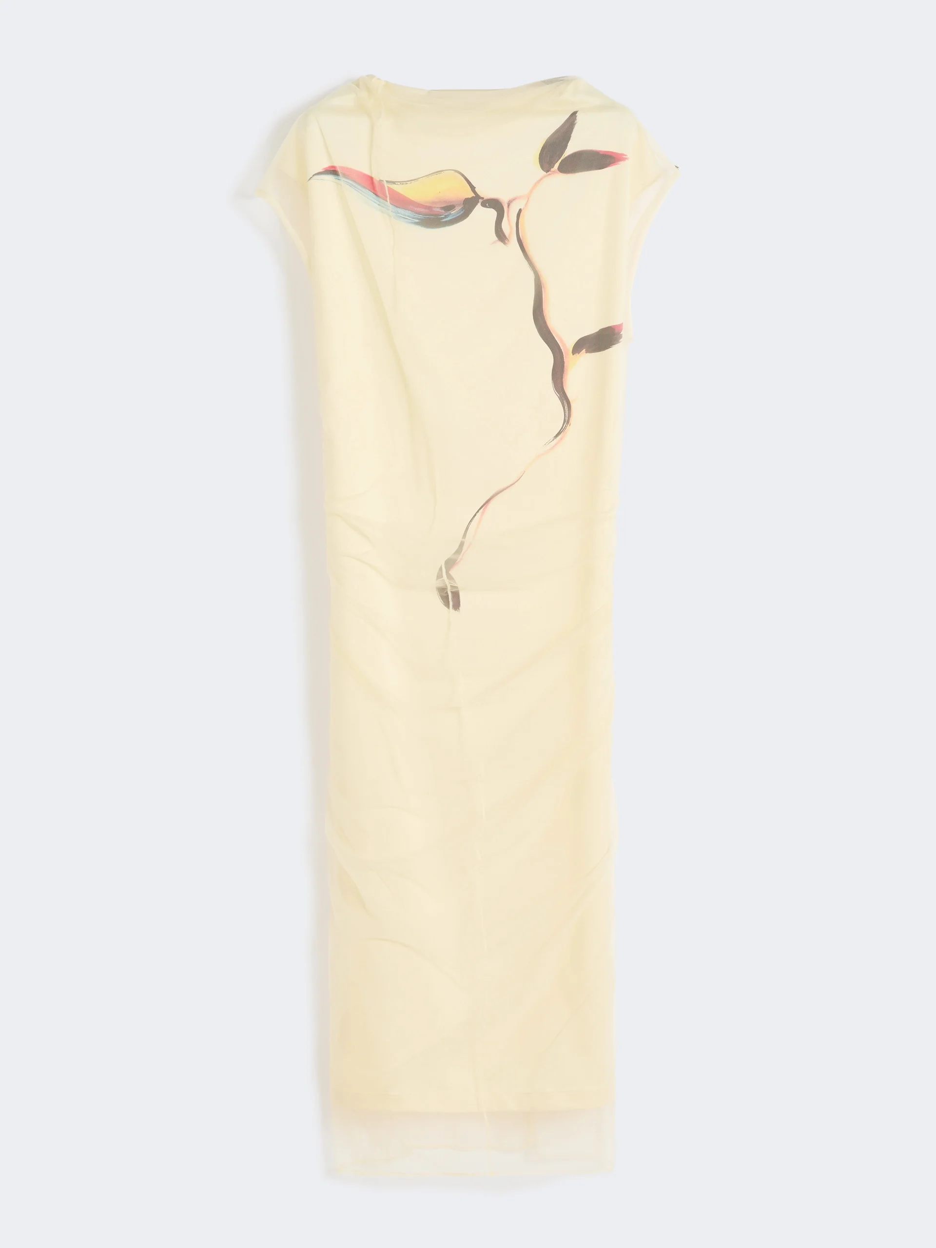 Double-layer satin dress - LIGHT YELLOW - 1