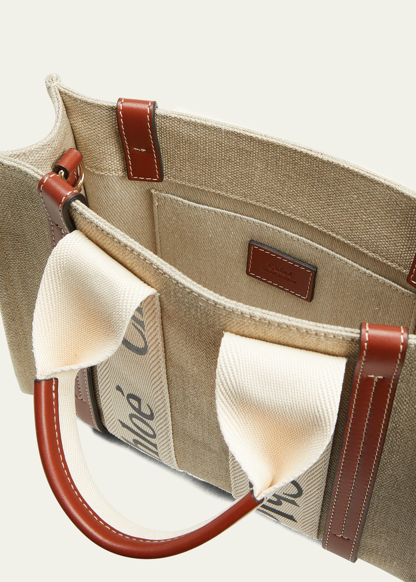 Woody Small Eco Linen Tote Bag - 4