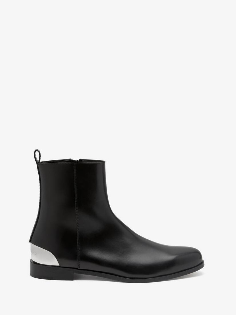 Men's Metal Heel Boot in Black/silver 1