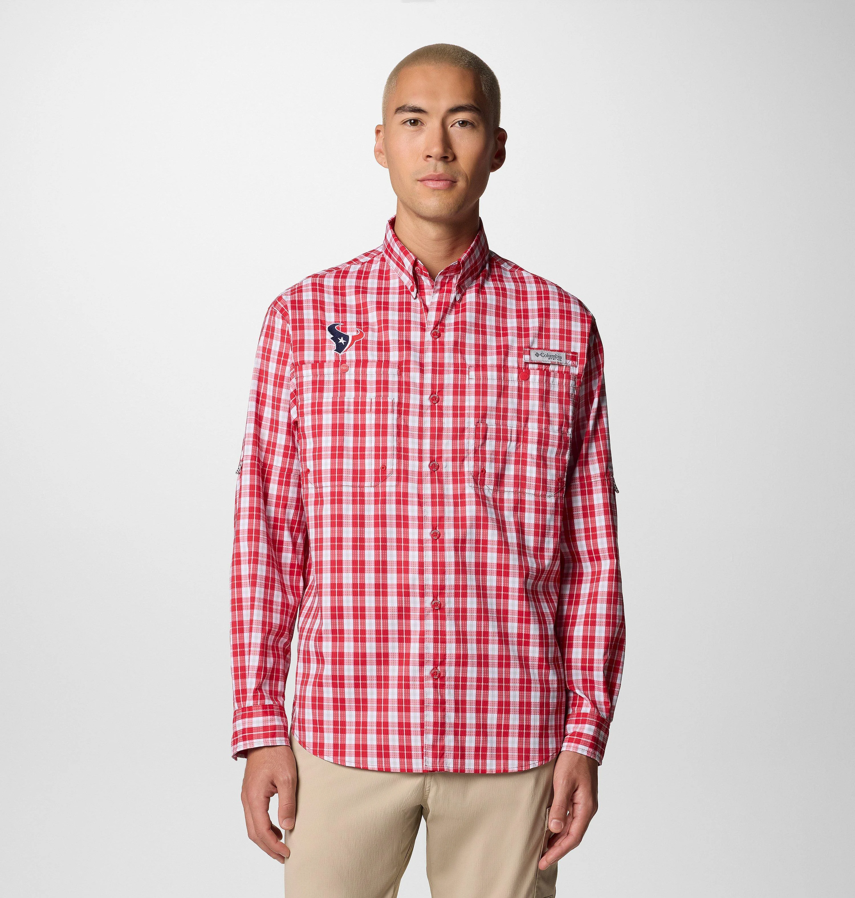 Men's PFG Super Tamiami Long Sleeve Shirt - Houston Texans - 1