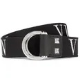 Valentino Garavani 3.5cm Black Logo-Jacquard Webbing Belt - 4