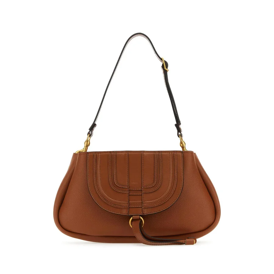 Chloé Brown Leather Marcie Clutch - 1