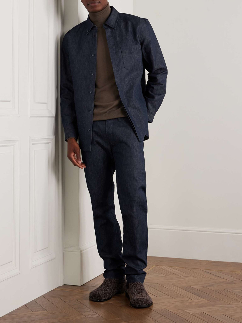 GABRIELA HEARST Anthony Slim-Fit Straight-Leg Cotton and Linen-Blend Chambray Trousers outlook